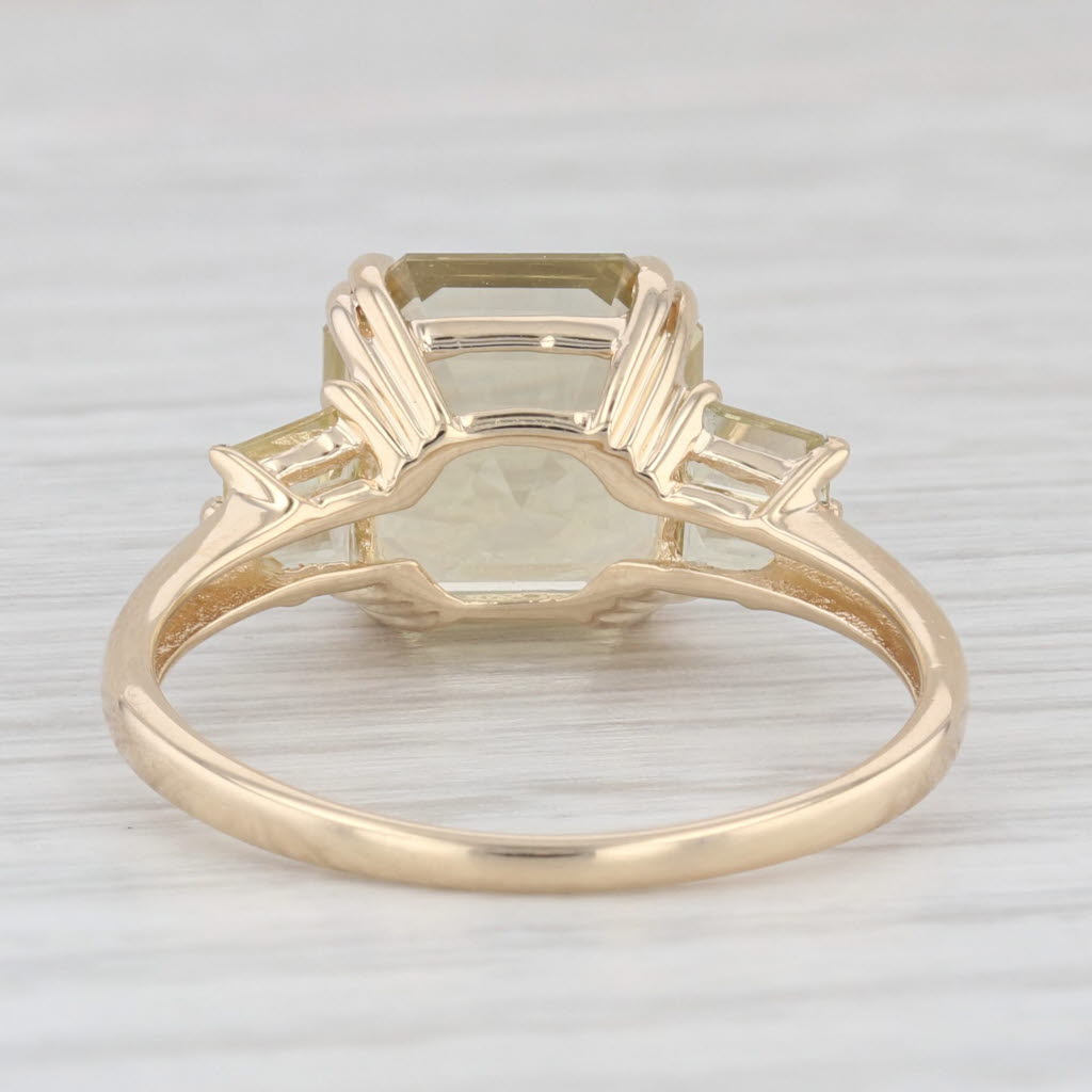 Light Gray 4.98ctw Citrine 14K Yellow Gold 3-Stone Ring Size 9.5