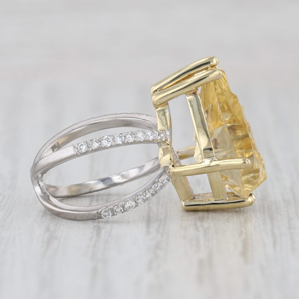 0.24ctw Diamond Cocktail Ring 18k Gold Palladium Size 5.25