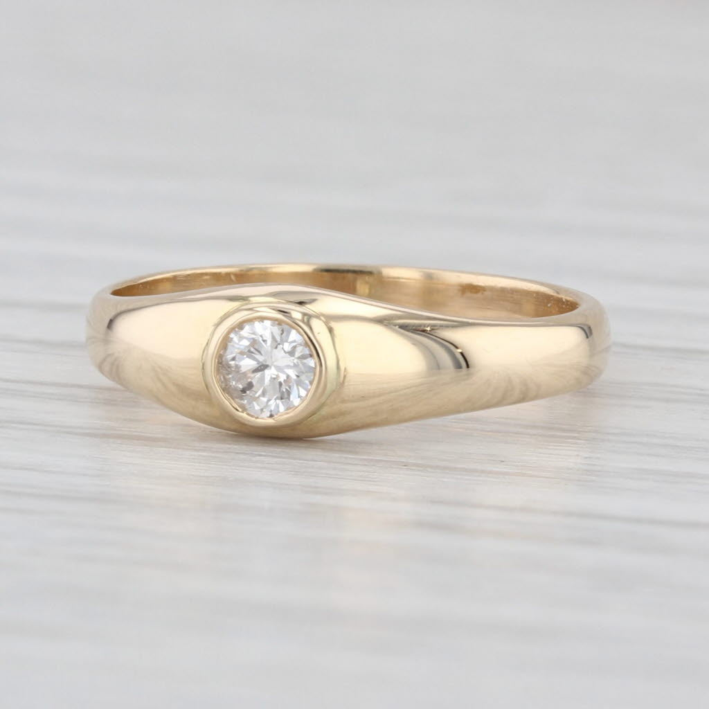 Vintage 0.14ct Diamond Solitaire Ring 14k Gold Size 4.25 Engagement Promise