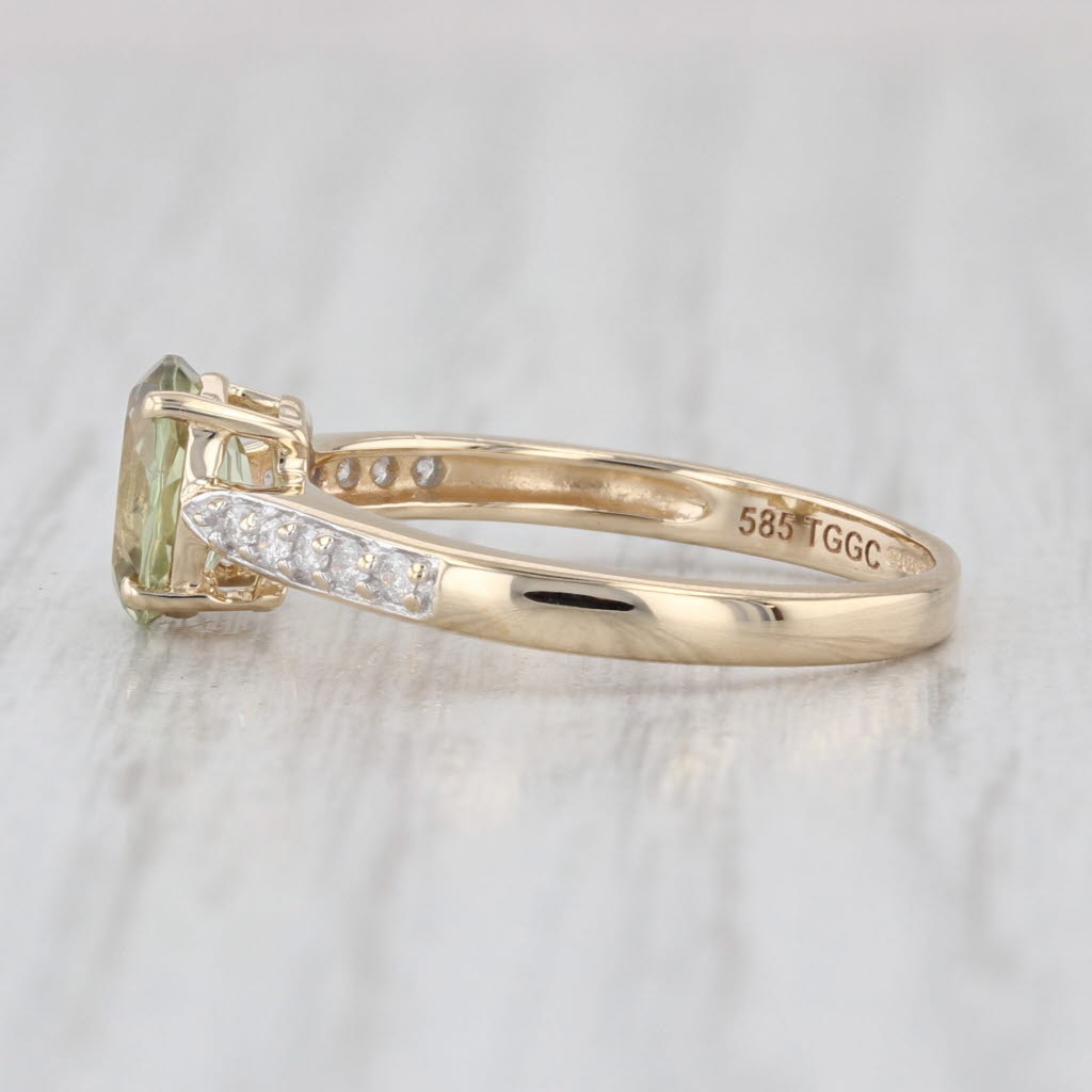 1ctw Oval Diaspore Csarite Diamond Ring 14k Yellow Gold Size 5 COA