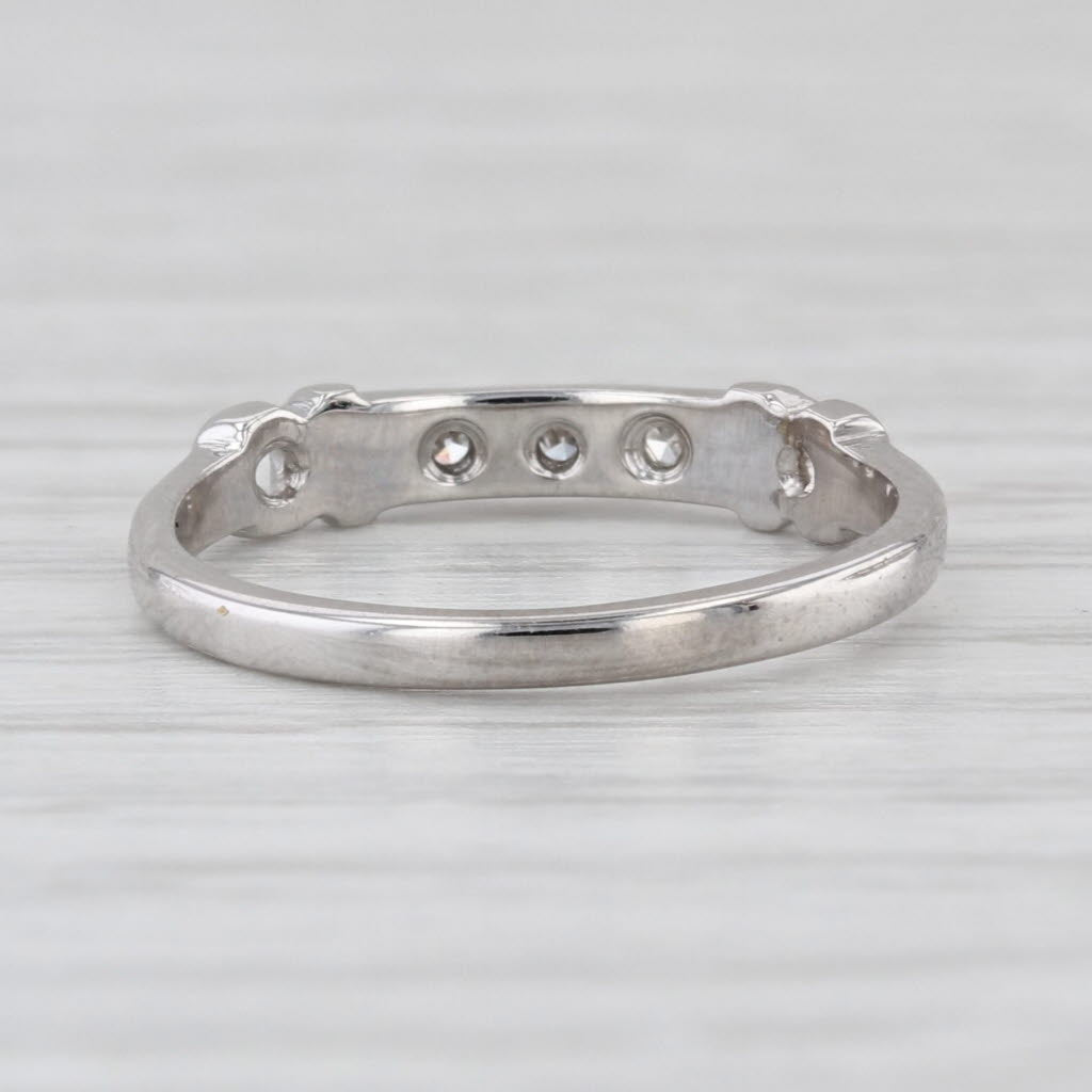 Antique Diamond Wedding Band 18k White Gold Size 3.75 Stackable Anniversary