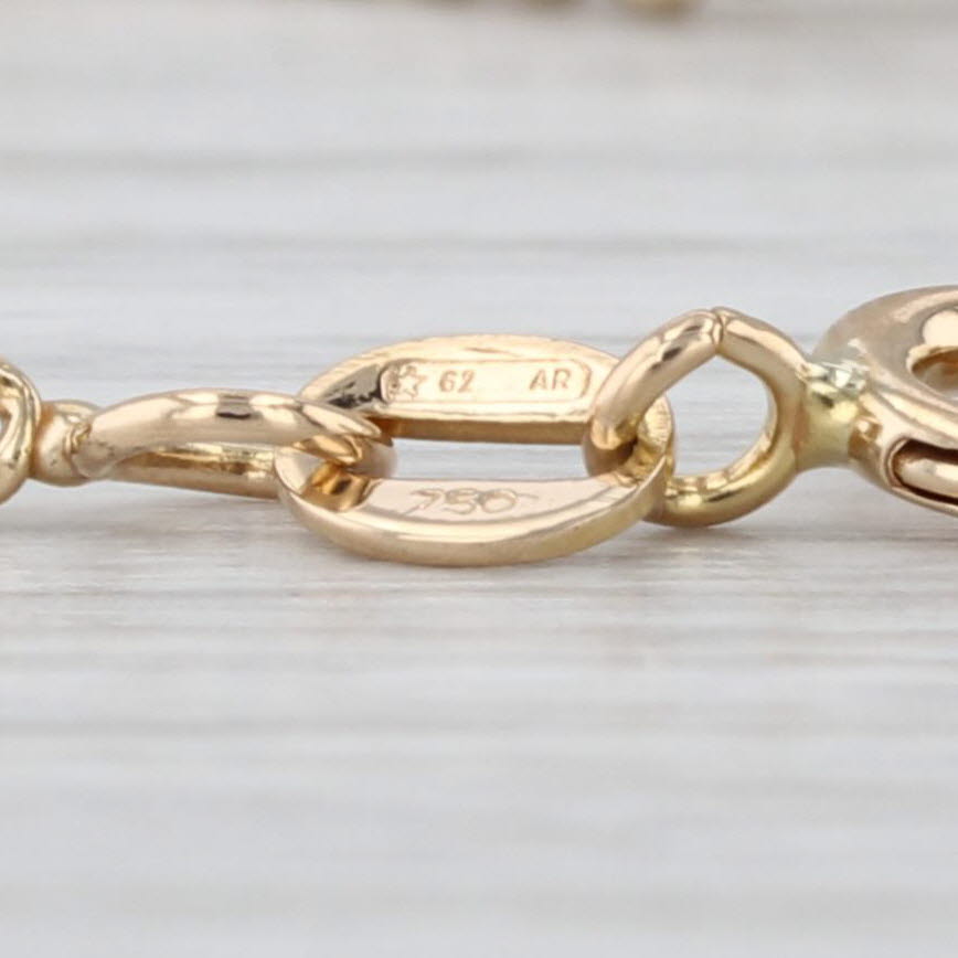 20.5" 2.2mm Curb Chain Necklace 18k Yellow Gold Italian