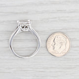 1.07ctw Princess Diamond Halo Engagement Ring 14k White Gold Size 8.25