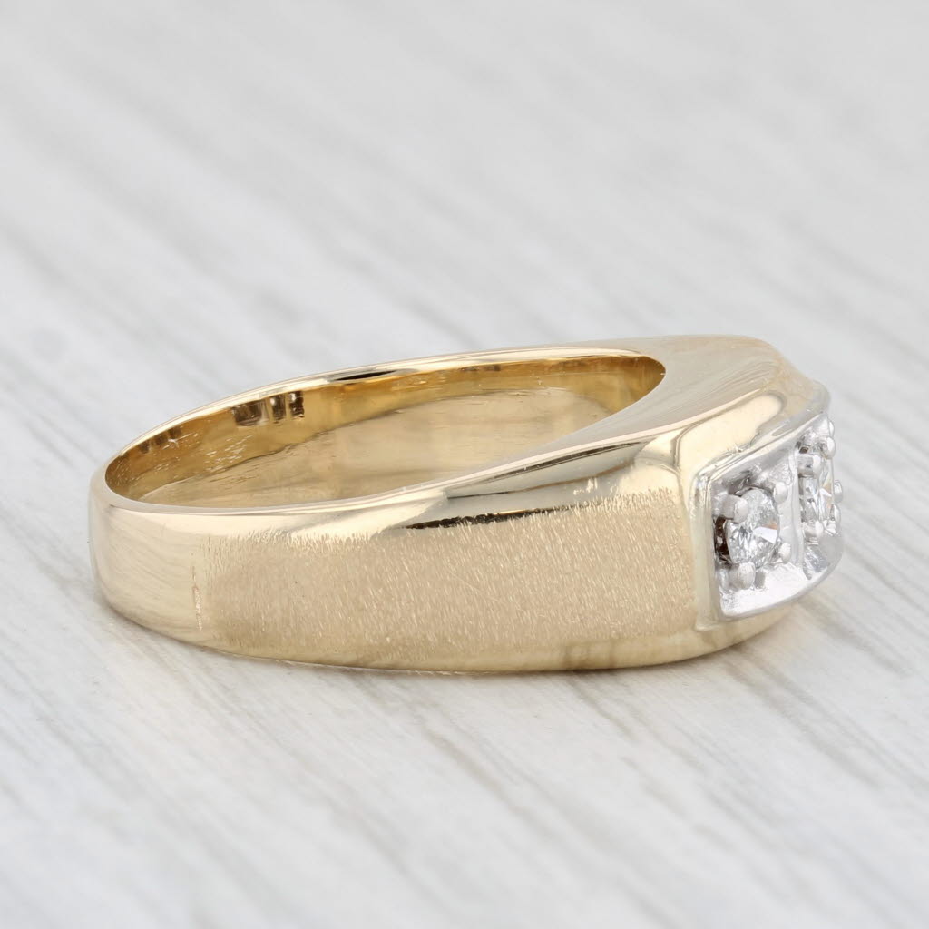 Light Gray 0.15ctw Diamond Ring 14k Yellow Gold Size 8.5 Vintage Wedding Band