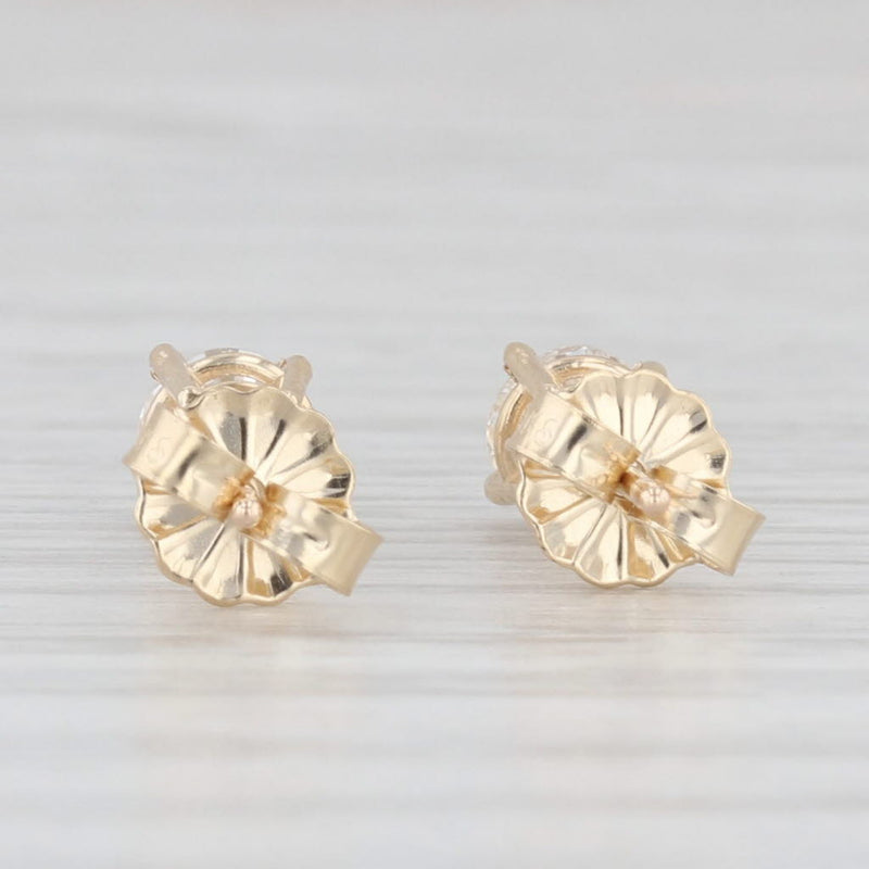 New 0.67ctw Diamond Stud Earrings 14k Yellow Gold Round Solitaire Studs