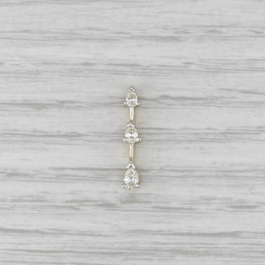 0.23ctw Diamond 3-Stone Journey Pendant 10k Yellow Gold
