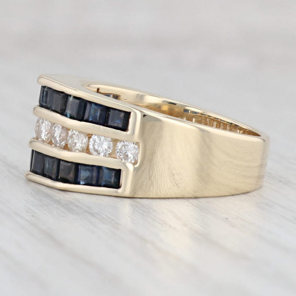 Light Gray 2.54ctw Blue Sapphire Diamond Ring 14k Yellow Gold Size 7.25