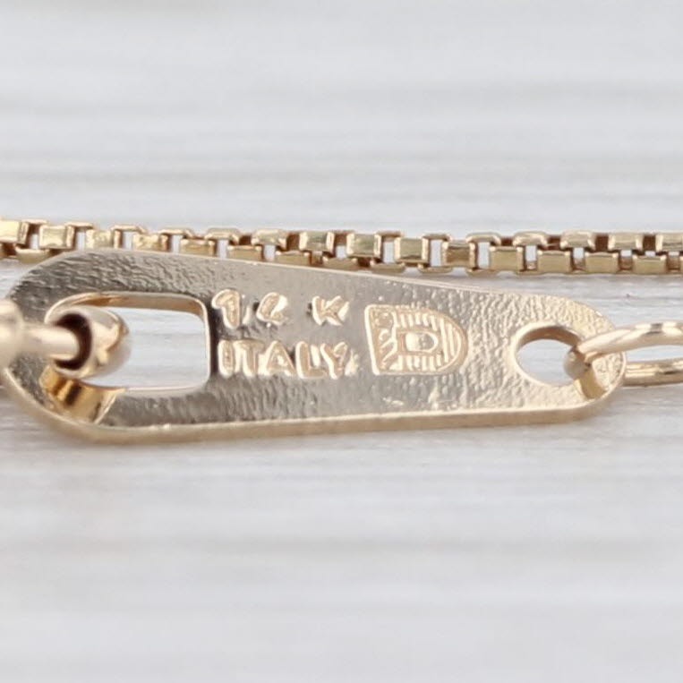 Heart & Key Pendant Necklace 14k Yellow Gold 17" Box Chain