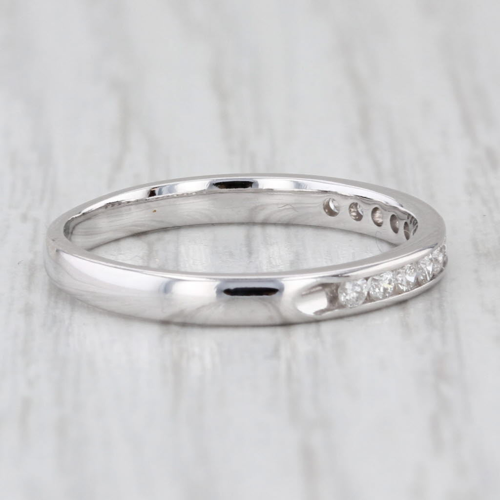 0.24ctw Diamond Wedding Band 10k White Gold Size 7.5 Stackable Anniversary Band