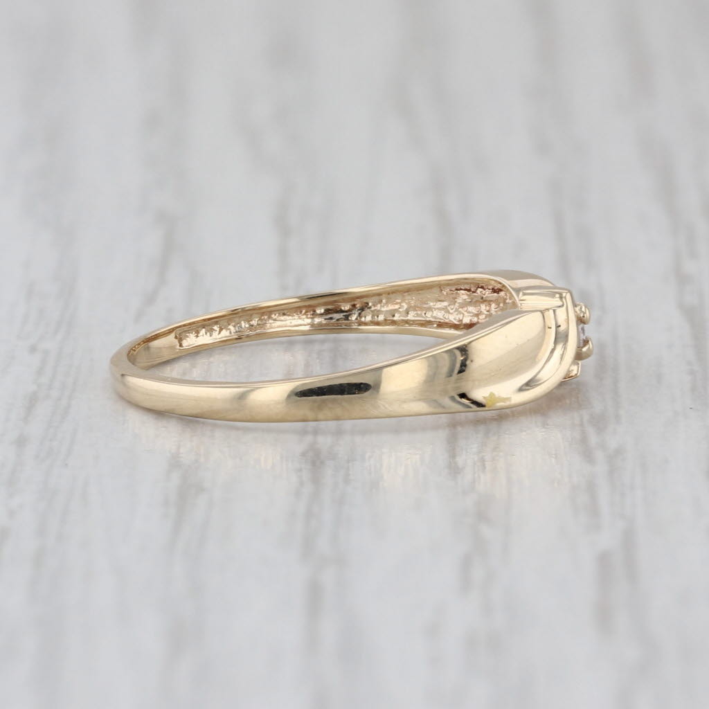 Diamond Solitaire Bypass Ring 10k Yellow Gold Size 7 Stackable