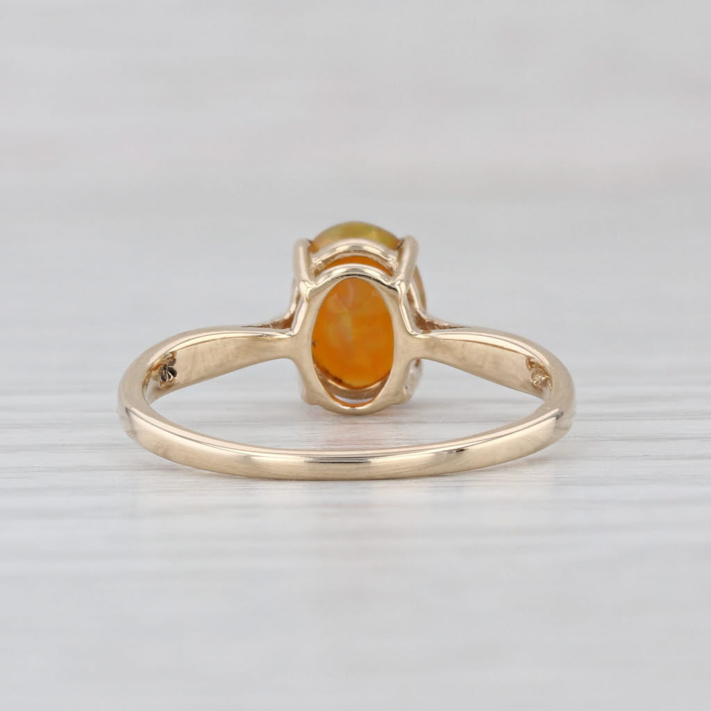 Yellow Opal Oval Solitaire Ring 10k Yellow Gold Size 7.25