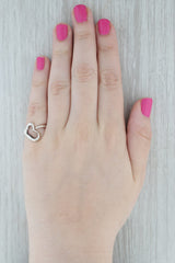 Tiffany Elsa Peretti Open Heart Ring Sterling Silver Size 7 Adjustable w/ Pouch