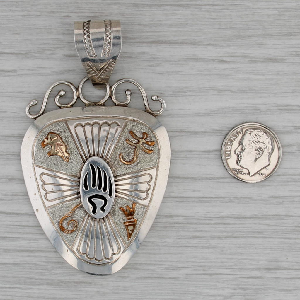 Native American Tribal Pendant Sterling Silver 12k Gold Filled Navajo Mariano