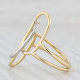 Light Gray Abstract Oval Statement Ring 18k Yellow White Gold Size 7.5