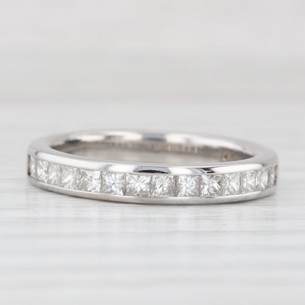 Light Gray 0.45ctw Channel Set Diamond Wedding Ring 14k White Gold Size 4.5 Stackable Band