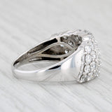 2.05ctw Lab Created Diamond Ring 10k White Gold Size 10.75 Cocktail Cluster