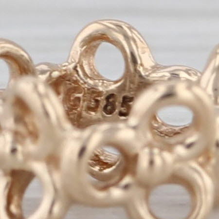 Authentic Pandora Trinity Spacer Charm 14k Gold Retired Bead 750451 Flower