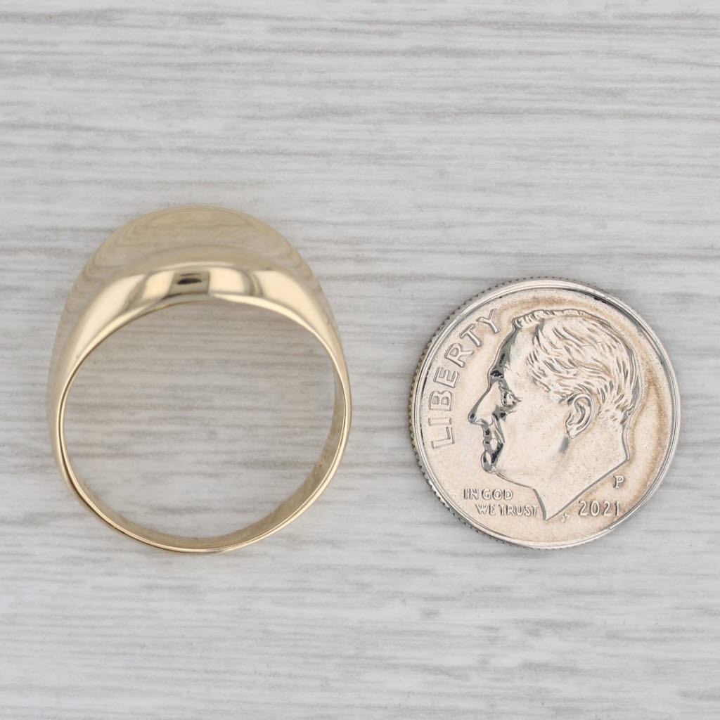 Gray Concave Gold Ring 14k Yellow Gold Size 8 Band