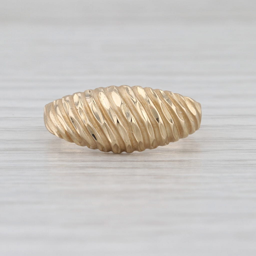 Beveled Croissant Ring 14k Yellow Gold Size 5.75
