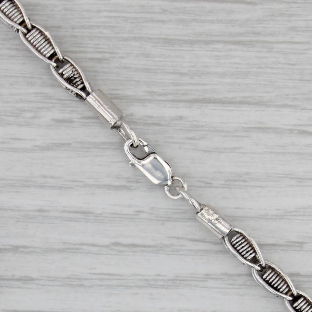 Long 31.25" Coiled Link Necklace Sterling Silver 5.7mm