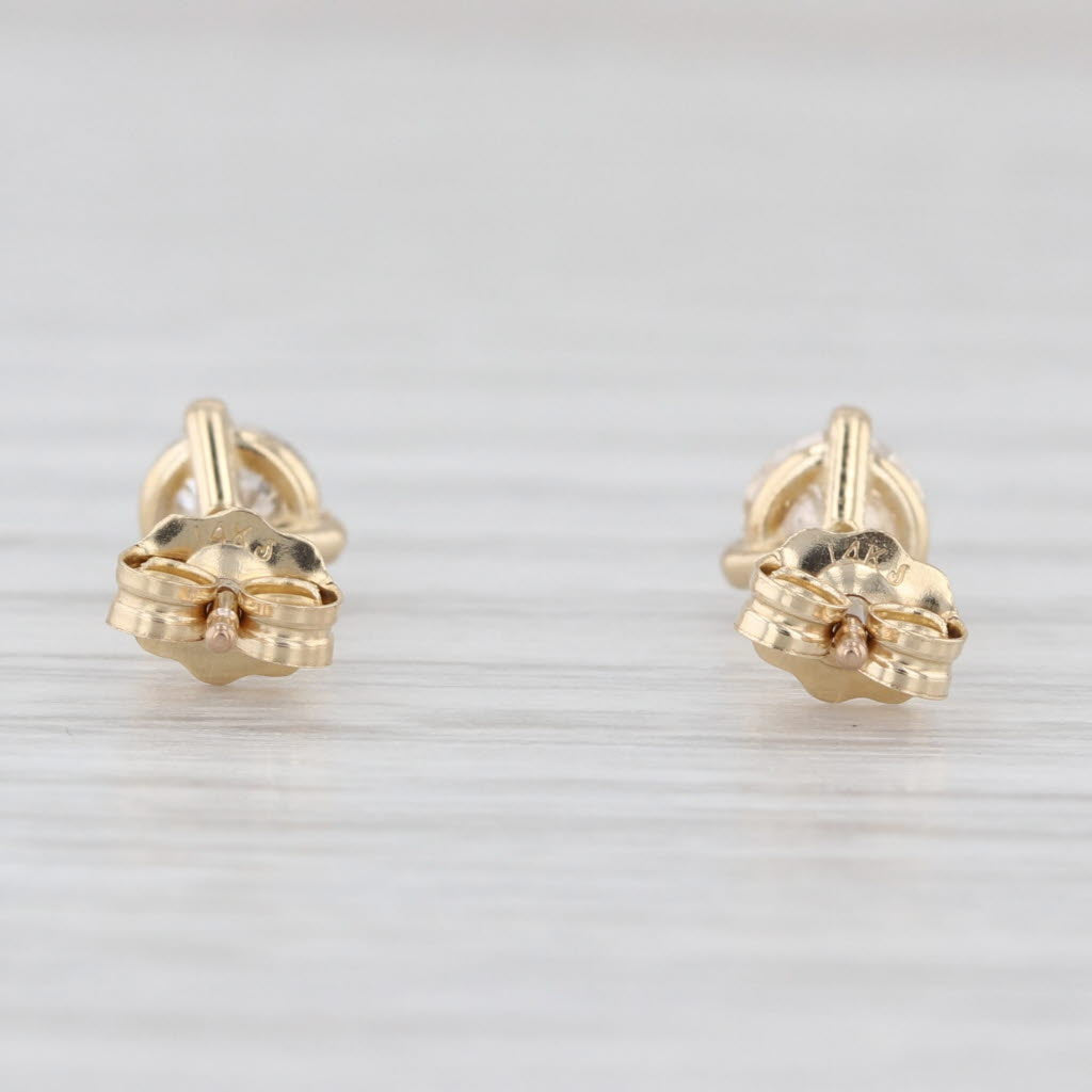 New 0.69ctw Round Diamond Solitaire Stud Earrings 14k Gold Studs