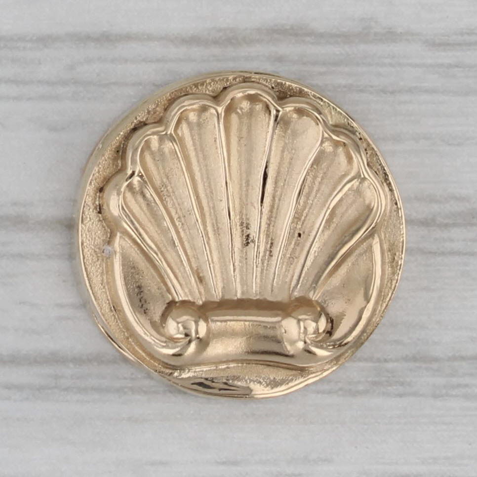 Gray Seashell Slide Bracelet Charm 14k Yellow Gold Vintage Nautical