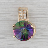 Gray 8.57ctw Round Purple Mystic Topaz Diamond Pendant Enhancer 14k Yellow Gold