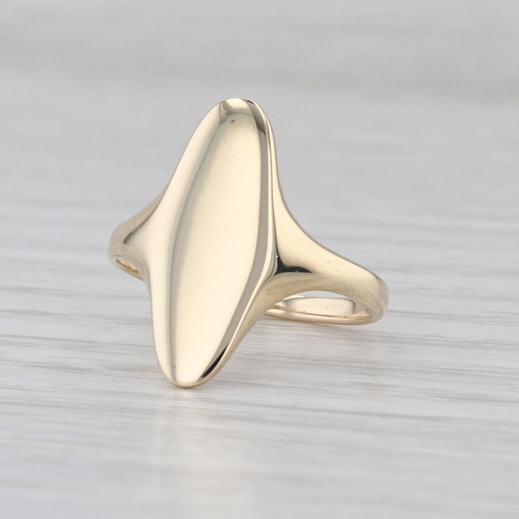 Engravable Oval Signet Ring 10k Yellow Gold Size 3.75