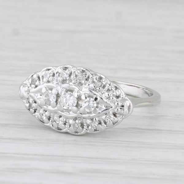 Vintage 0.20ctw Diamond Princess Ring 14k White Gold Size 6.75