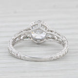 New Beverley K Round Semi Mount Engagement Ring 18k White Gold Diamond Size 6.75