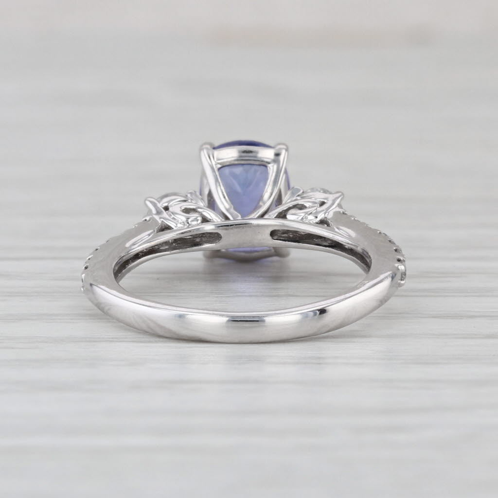 1.96ctw Cushion Tanzanite Diamond Ring 14k White Gold Size 5.5 Engagement