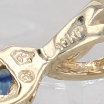 0.60ctw Blue Sapphire Diamond Cross Pendant 10k Yellow White Gold
