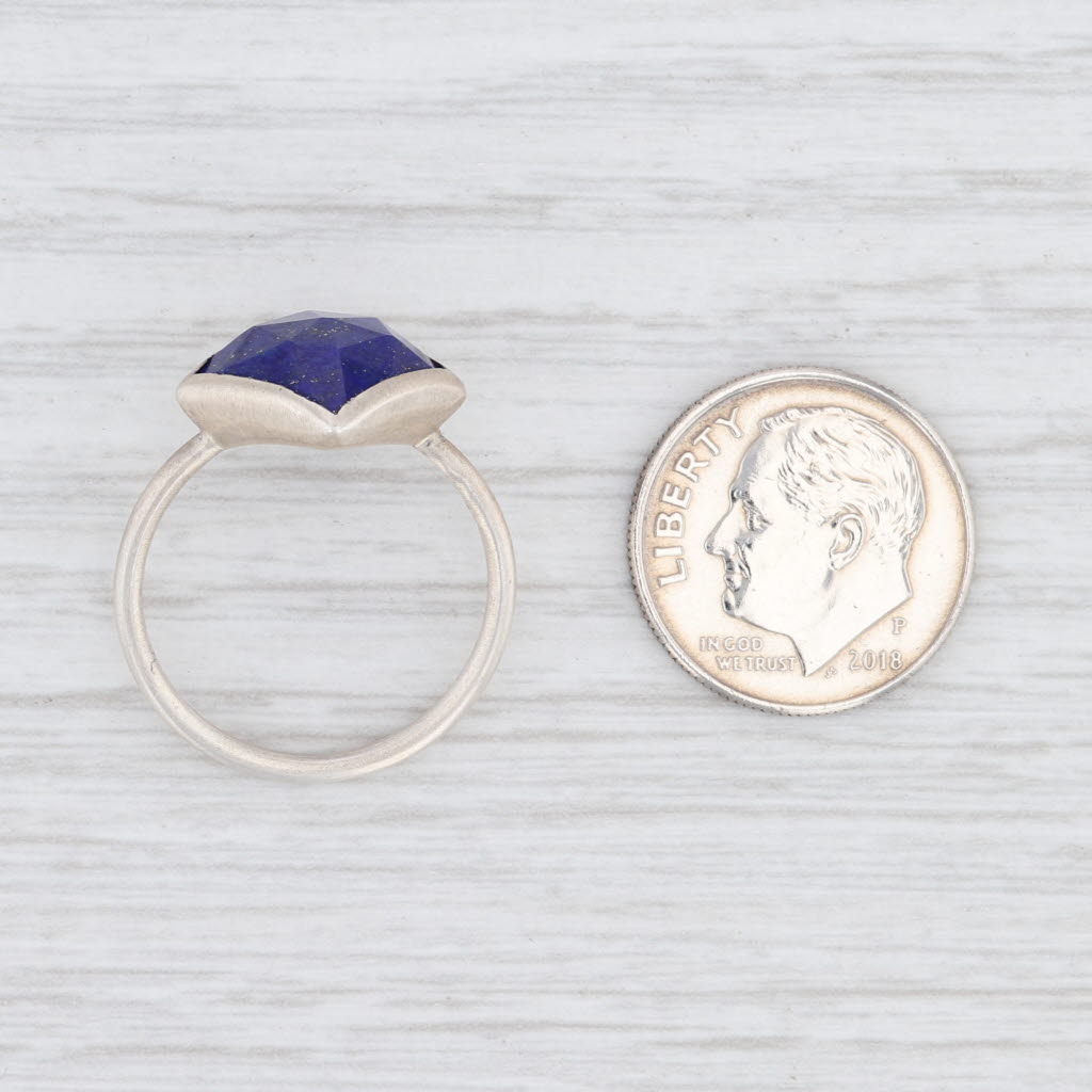 New Nina Nguyen Blue Lapis Lazuli Ring Spirit Sterling Silver Sz 7.25 Solitaire