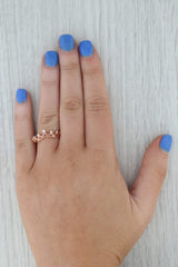 Dark Gray 0.10ctw Diamond Tiara Ring 14k Rose Gold Size 7.5 Stackable Band Wedding