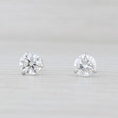 New 2ctw Lab Grown Round Diamond Stud Earrings 14k Gold IGI VVS1-VS2 D-E Studs