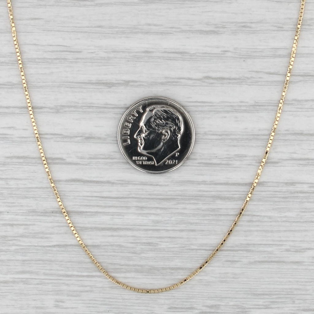 New Octava Box Chain Necklace 18k Yellow Gold 18" 0.7mm Italian