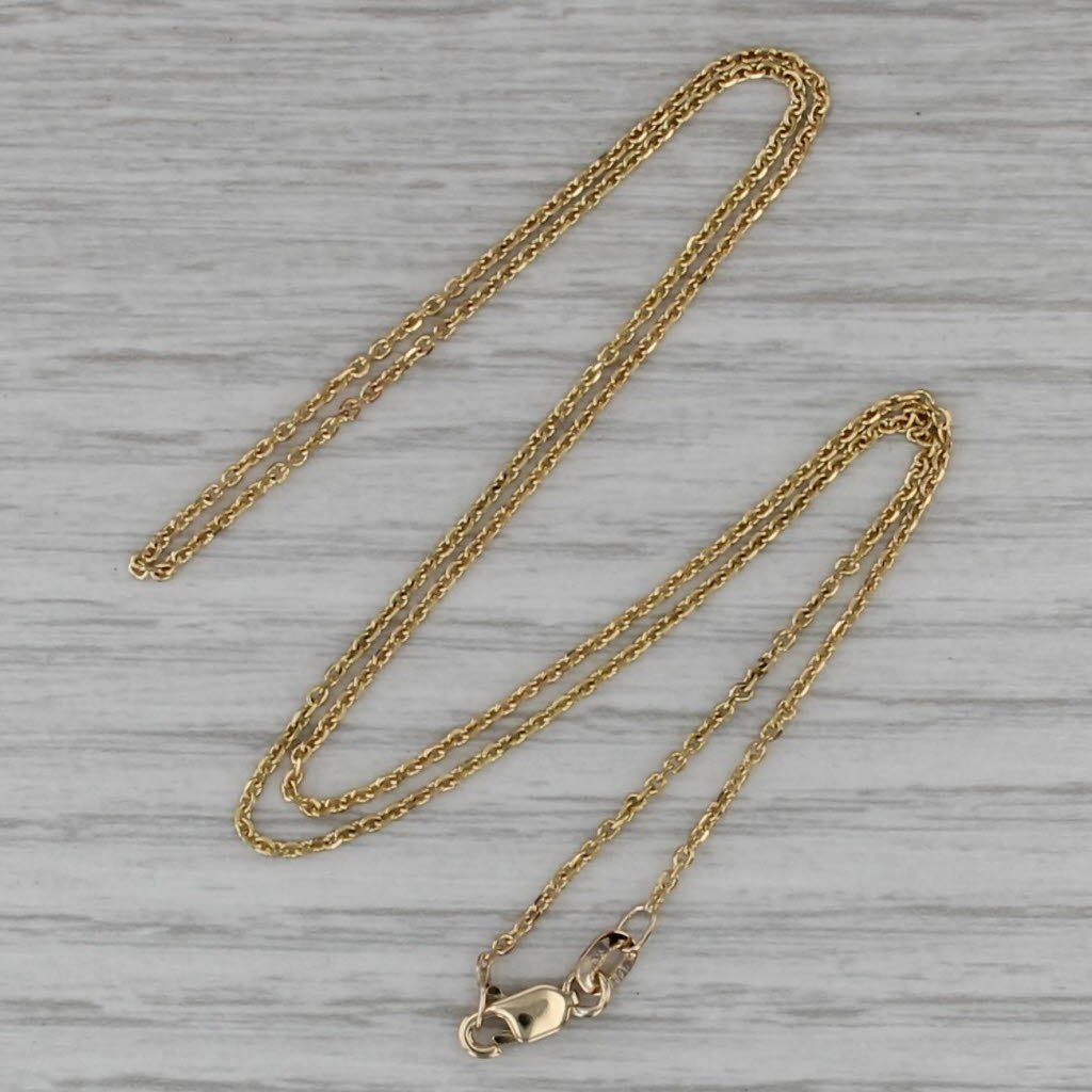 17.5" 0.8mm Cable Chain Necklace 14k Yellow Gold