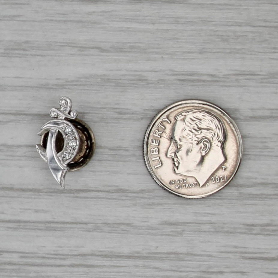Vintage Shriners Lapel Pin 14k White Gold Diamond Vintage Masonic