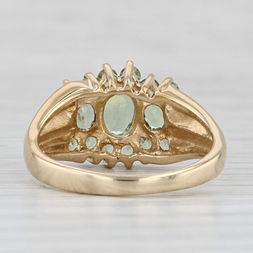 Light Gray 1.40ctw Green Sapphire Ring 10k Yellow Gold Size 6