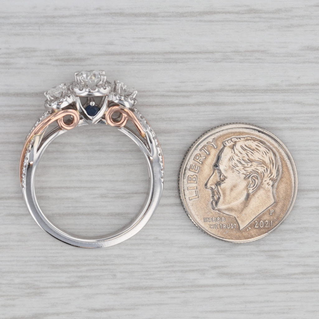 Vera Wang Diamond Halo Engagement Ring 14k White Rose Gold Lov