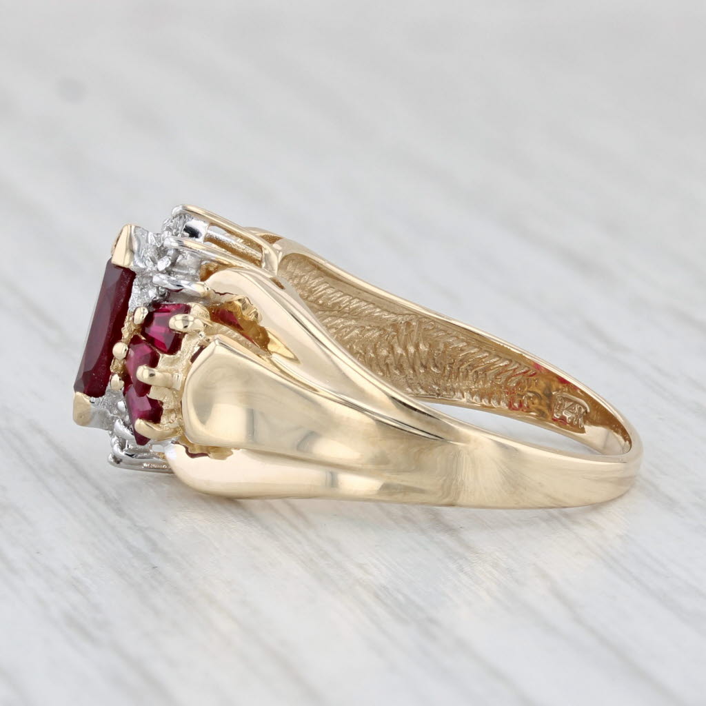 Light Gray 1.45ctw Lab Created Ruby Marquise Ring 14k Yellow Gold Size 6.75