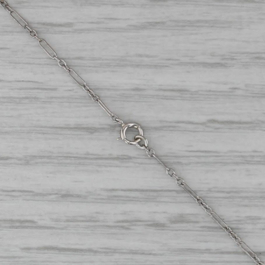 24" Figaro Cable Chain Necklace 1.5mm 14k White Gold