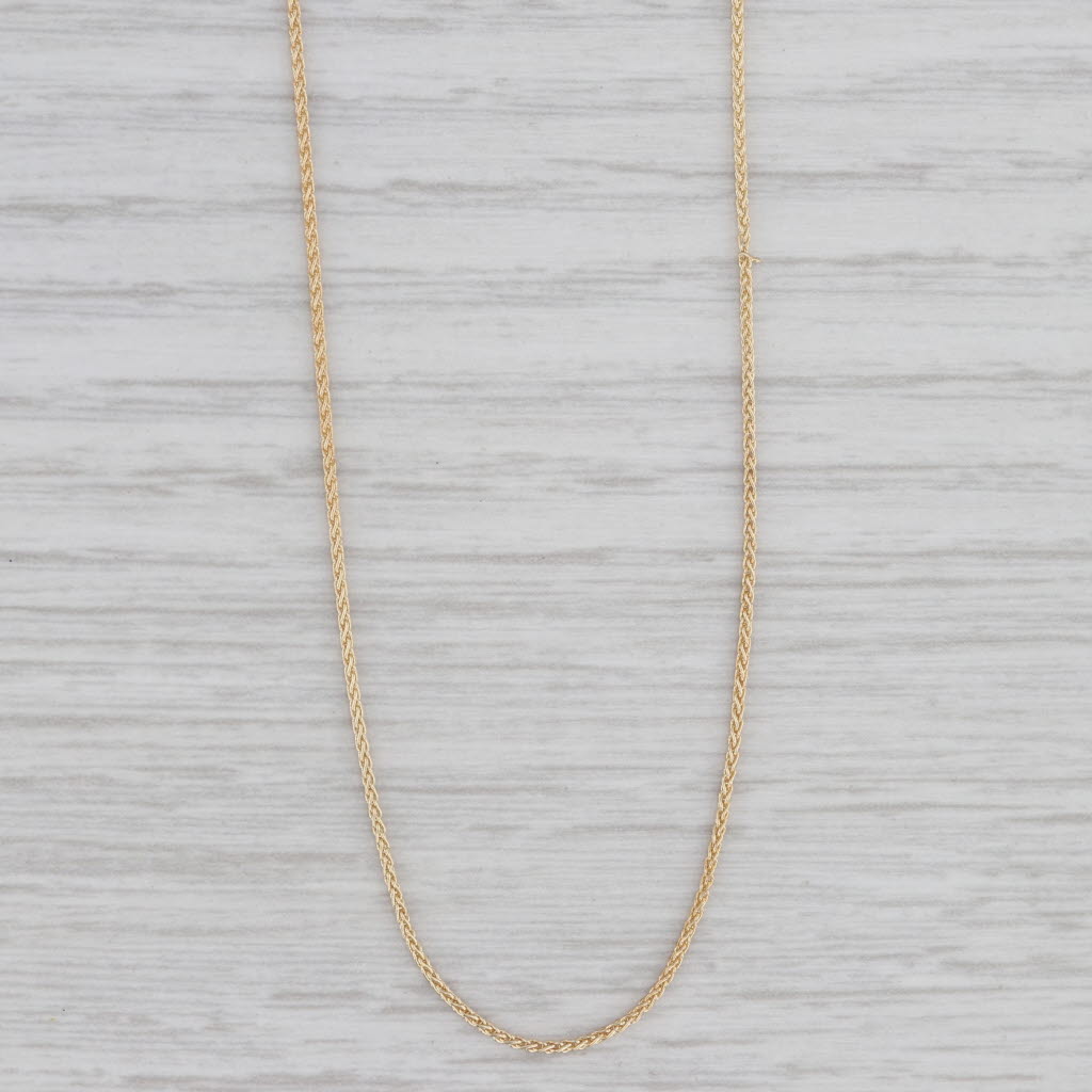 Gray New Wheat Chain Necklace 10k Yellow Gold 20" 0.8mm