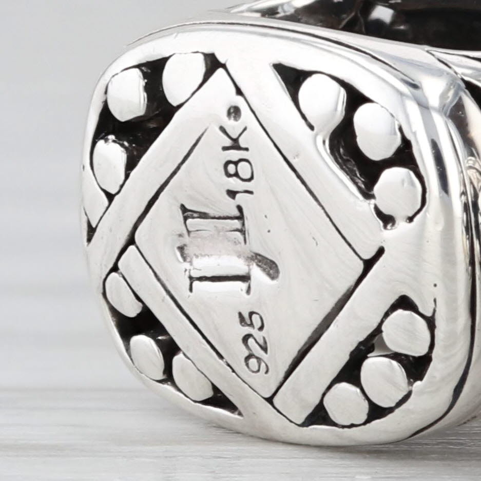 John Hardy Batu Sari Smoky Quartz Pendant Sterling Silver 18k Gold Statement