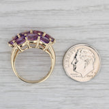 4.20ctw Amethyst Cluster Ring 14k Yellow Gold Size 6.25 Cocktail