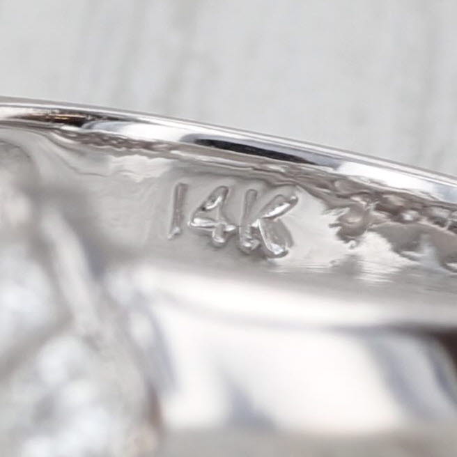 1.54ctw Princess Diamond Cluster Ring 14k White Gold Size 5.5