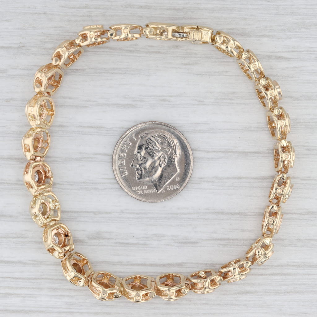 3.30ctw Diamond Tennis Bracelet 14k Yellow Gold 6.75" 7.3mm