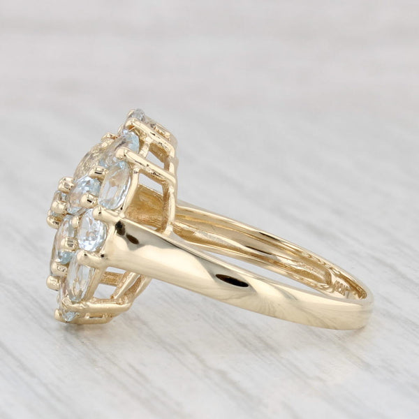 Rock Crystal Quartz Cluster Ring 10k Yellow Gold Size 7 Cocktail