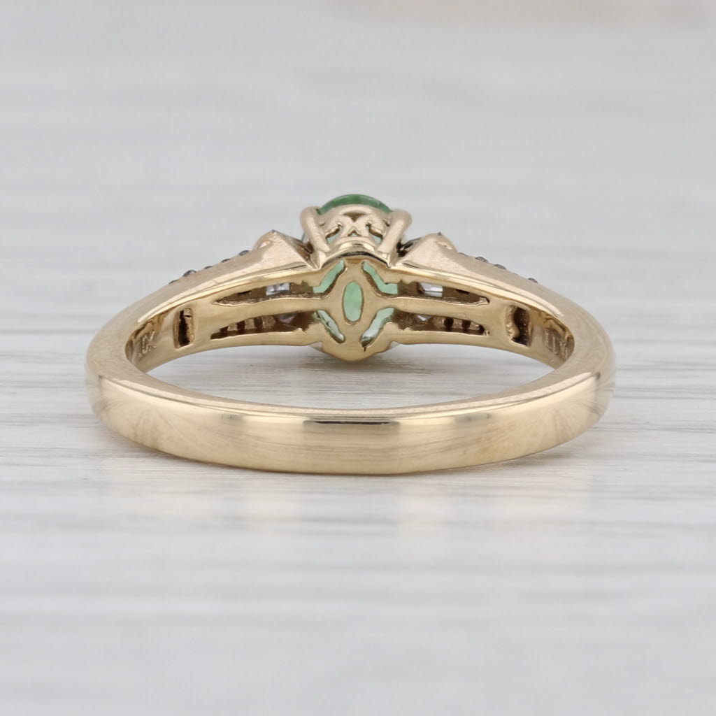 Luxoro 0.98ctw Green Tsavorite Garnet Diamond Ring 10k Yellow Gold Size 8