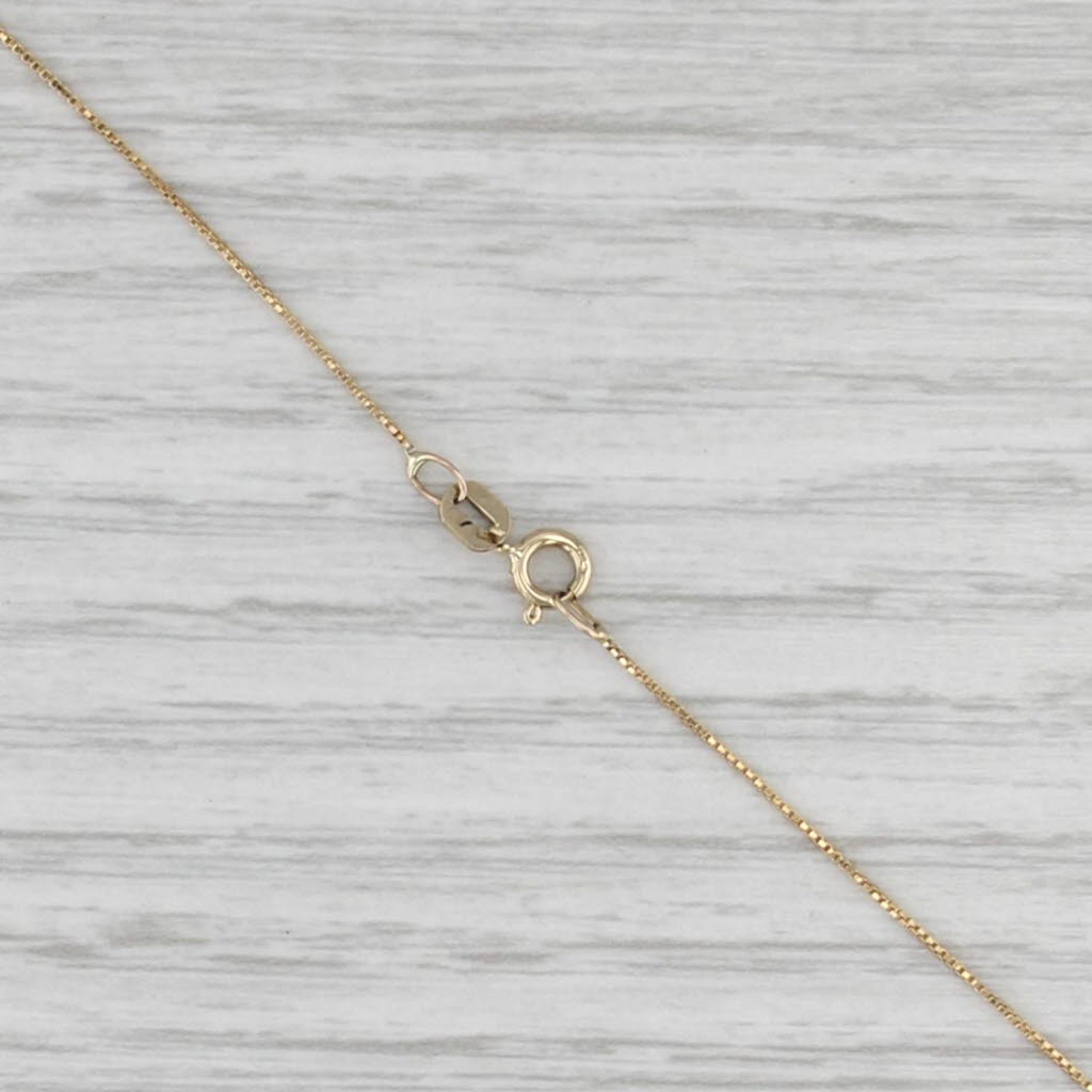 19" 0.5mm Box Chain Necklace 14k Yellow Gold
